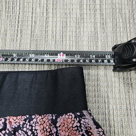 Fabletics Olesia Shine Shorts Stretch Pink Black Snakeskin Animal Print Running - Picture 6 of 10